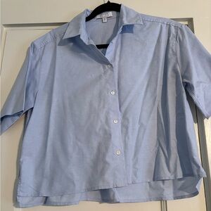 AYR blue short sleeve, button down shirt.